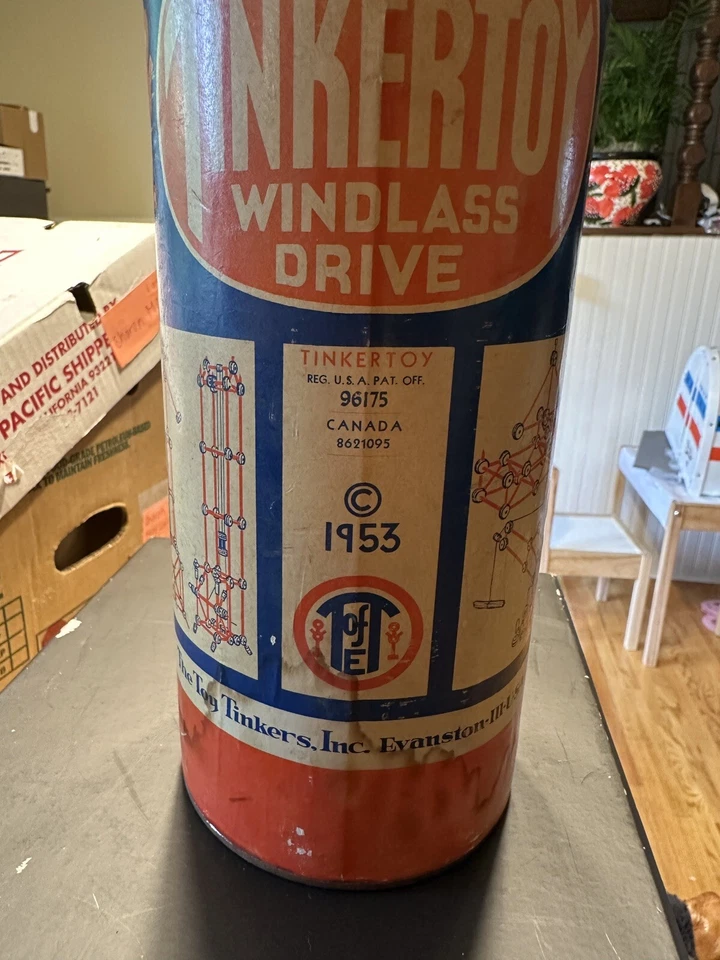 Vintage Mixed Lot 485 Tinker Toys, 1953 Canister 1986 Instruction And Idea Book - Image 2 of 4