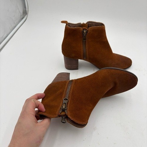 Chocolat Blu Women’s 8.5 Brown Leather Double Side Zip Ankle Boots - Picture 3 of 8