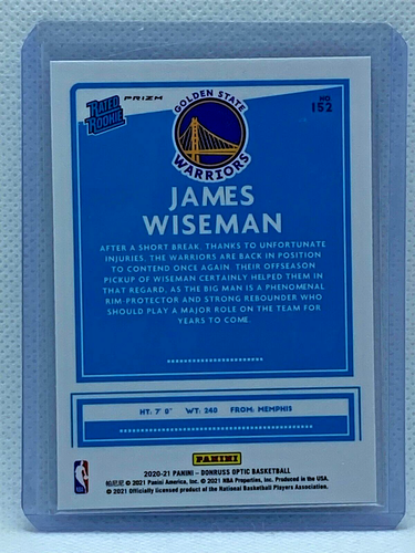 James Wiseman 2020-21 Optic Rated Rookies #152, one base, one Silver Warriors - Picture 3 of 4