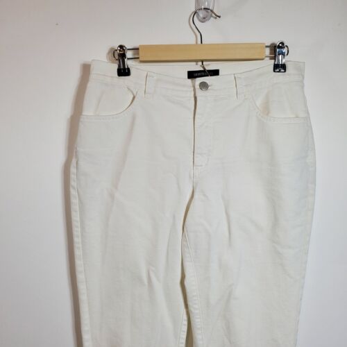 Lafayette 148 New York Jeans Women's SZ 6 White Denim Cotton Stretch Mid Rise - Picture 4 of 7