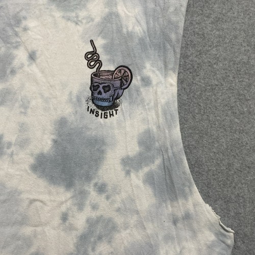 INSIGHT Sleeveless Top Womens Size 10 Front Back Graphic Blue Tie Dye Cotton - Picture 3 of 9