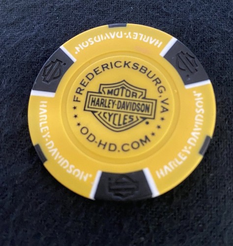 Fredericksburg, Virginia Old Dominion Harley Poker Chip / Gelb & Schwarz - Bild 2 von 3