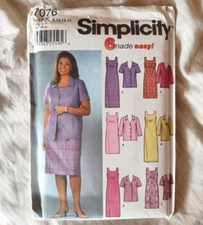 Simplicity Misses Jacket Dress Sewing Pattern 7076 Size 8-14