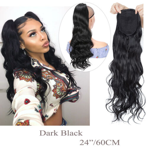 Extensiones de cabello con clip de cola de caballo de 24" como cabello humano rizado largo para mujer - Imagen 13 de 22