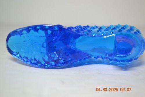 THREE Fenton Glass Hobnail Cat Head Slippers Shoes Red, White and Blue - Picture 9 of 9