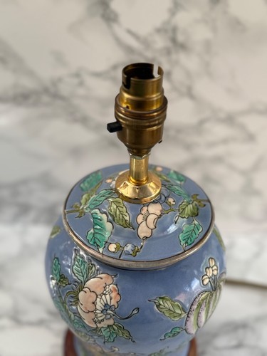 VINTAGE oriental Style Ginger Jar Table Lamp temple jar lamp famille rose - Bild 9 von 11