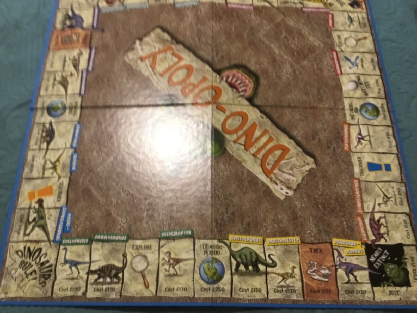 DINO-OPOLY BOARD GAME PREHISTORIC DINOSAUR, FOSSIL MONOPOLY,COMPLETE, FREE P & H - Picture 14 of 19
