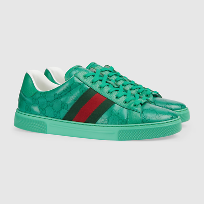 Gucci Green Ace GG Crystal Canvas Sneaker | eBay