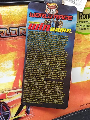 Hot Wheels Highway 35 World Race 2003 Soft Kit Lunch Box Thermos NOS con etichette raro - Foto 23 di 24