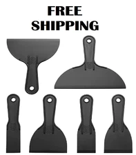 6 Pack Putty Knife Flexible Plastic Paint Scraper Tool for SpacklingPlastic P...