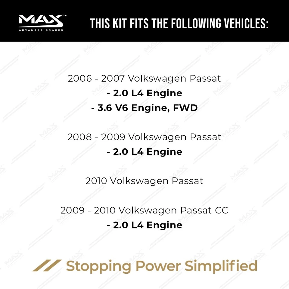 Front & Rear Brake Rotors + Ceramic Pads for 2005-2010 VW Jetta Passat Audi A3 Foto 4 de 4