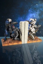 BioWare Mass Effect Cover Fire Bookends Statue Shepard & Garrus LE  #1600 NEW