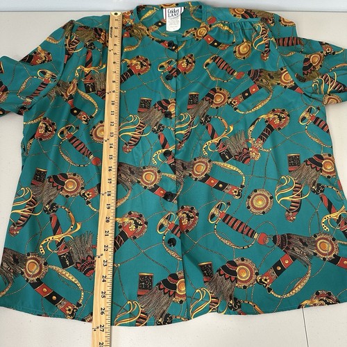 NOS Cricket Lane Blouse Vintage Womens Size 20 Button up Long Sleeve Tassels - Picture 11 of 12