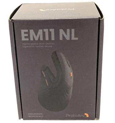 ProtoArc Ergonomic Vertical Mouse Rechargeable Multi-Device, Black EM11 NL