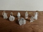 7 Vintage Spun Glass Angel Snowman Present Christmas Tree Decorations #A158
