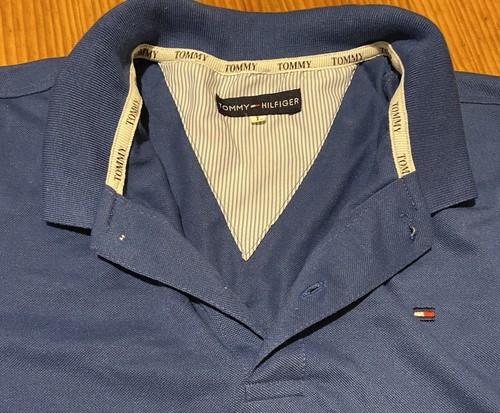 Tommy Hilfiger Blue Embroidered Logo Short Sleeve Polo Shirt - Size L - VGC - Picture 6 of 11