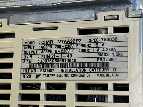 YASKAWA CIMR-V7AA22P2 DRIVE - Picture 7 of 14