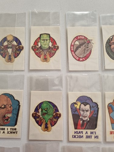 Vintage c1990's Horror Monster Ghoul Ghost temporary tattoos lot x15 - Picture 3 of 8