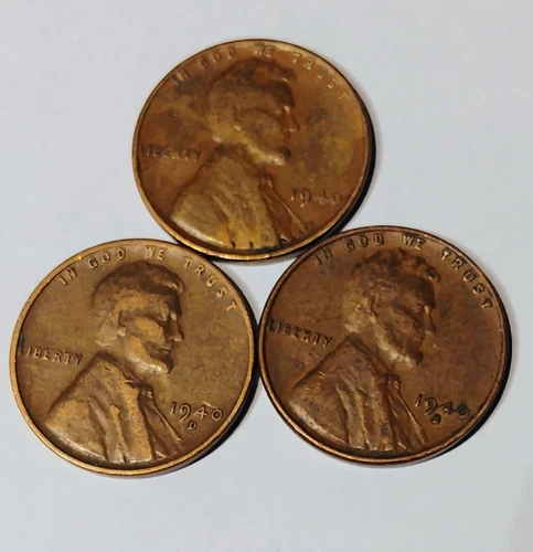 1940 P, D & S Lincoln Wheat Cent, Penny,  Fine Condition