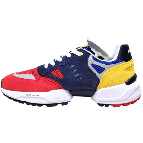 Polo Ralph Lauren Hombres Polo Jogger Zapatillas bajas Talla US 9D Azul Marino Rojo Amarillo - Imagen 3 de 7