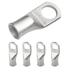 SELTERM 5pcs 1/0 AWG 1/2 Stud Tinned Copper Wire Lugs, Battery Cable Ends, Ri...