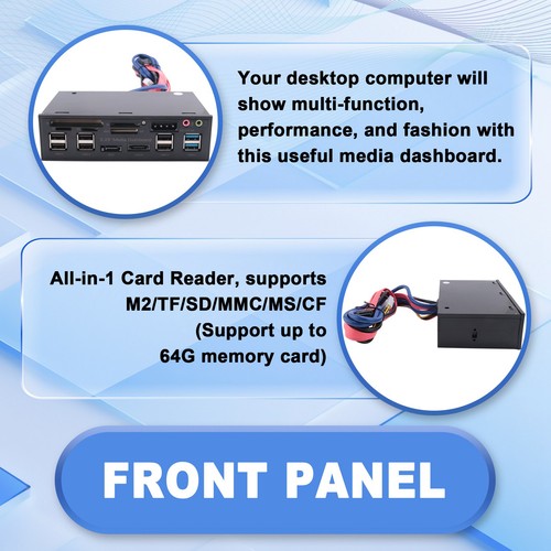 5.25 Inch Usb 3.0 Front Panel Pc Usb 3.0/2.0 Hub E- Audio Multi Card1756 - Picture 6 of 7