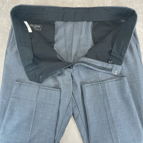 Pantalones Jos A Bank Traveler Azul Calce Ajustado Para Hombre 39R 100% Lana Carrera Clásico Sin Dobladillo - Imagen 6 de 8