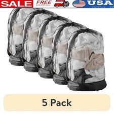 Heavy Duty Black Mesh Laundry Bag Portable Storage W/ Drawstring Closure New