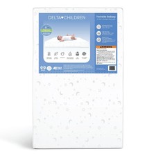 Delta Children Twinkle Galaxy Mini Crib Mattress, 4-inch, Sustainable, Waterproo