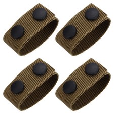 Duty Belt, 4Pcs - Fabric Belt Keepers with Double Snaps, Nylon Belt Loop (Khaki)