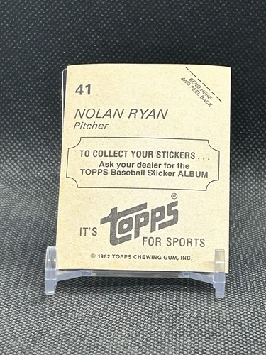 Nolan Ryan 1982 Topps Stickers #41 - Houston Astros HOF 🔥⚾️🔥 - Bild 2 von 2