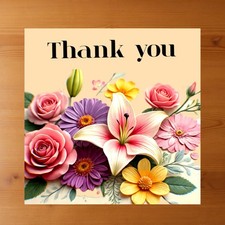 Thank You Card Printable  Floral Watercolor Digital Download  Gift Card