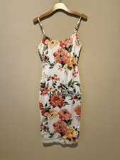 JLUXLABEL Floral Spaghetti Strap Bodycon Midi Dress Red. Yellow, And Green NWOT