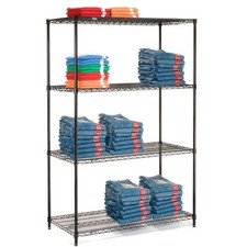 Nexel Black Epoxy 5 Tier Wire Shelving Starter Unit 30"W x 14"D x 74"H
