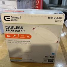 Commercial Electric LED 6 in Round Color Temp Recessed Light 92100 NEW