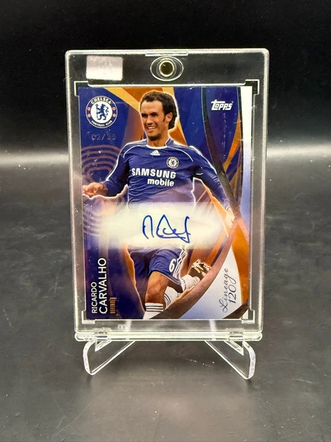 Ricardo Carvalho Auto /25 2024-25 Topps Chelsea FC Lineage 120 Years Anniversary