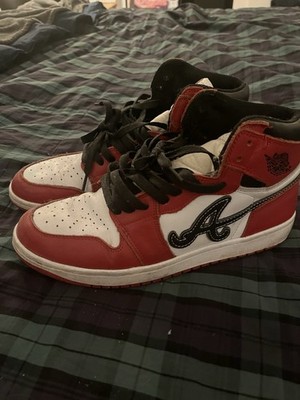 Custom Lost And Found Atlanta Chicago Red White  Jordan 1 Size 9