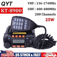 QYT KT-8900 25W Mini Car Mobile Radio Dual Band 136-174&400-480MHz 2 Way Radio