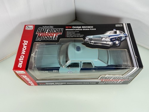 Auto World 1:18 Diecast 1974 Dodge Monaco Massachusetts State Police, NEU SEALED - Bild 2 von 14