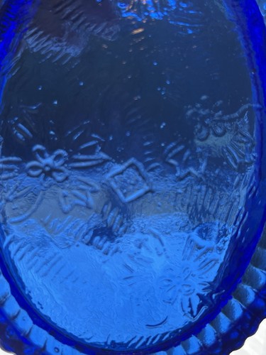 Kobaltblau Glas verschachtelt Schwan bedeckt Süßigkeiten/Schmuck Schale Vintage Hsinchu - Bild 18 von 19