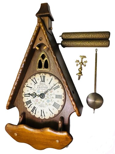 Vintage New England Clock Company Wood Chiming Pendulum Cathedral Clock