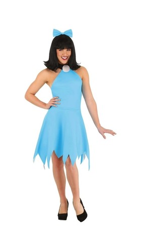 Flinstones Betty Rubble Costume Womens Adult Size XL Halloween Dress Up Bow Blue - Bild 2 von 9