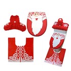  Three Pieces Christmas Themed Bathroom Mat Set Non-slip Bath Bathtub Rug Carpet