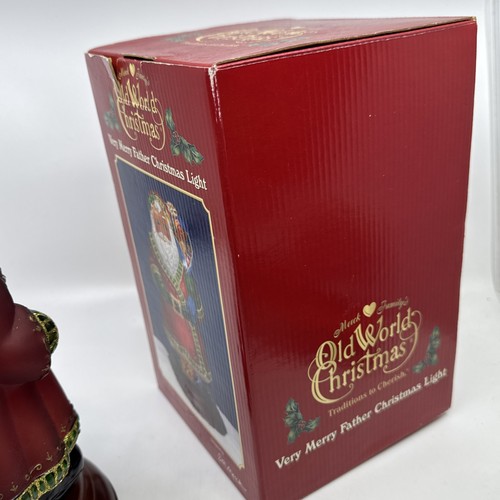 Old World Christmas Santa Claus Light Lamp Very Merry Father Christmas OWC 2001 - Picture 7 of 7