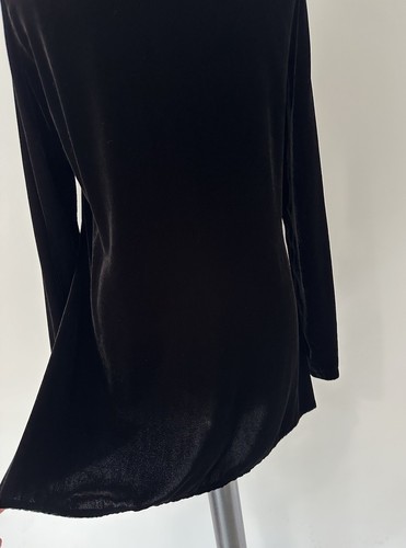 Sahara Black Silk Velvet Lagenlook Aline Swing Flare Tunic Blouse Top S 8 10 - Picture 17 of 21