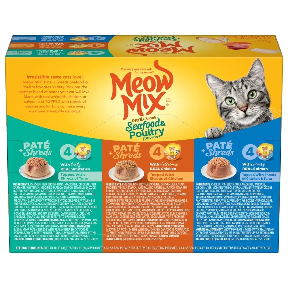 Pate Toppers Seafood & Poultry Variety Pack, Wet Cat Food, 2.75 oz Cup, 12 Pack - thumbnail 6