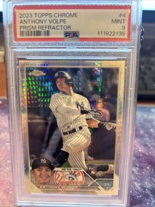 Anthony Volpe 2023 Topps Chrome Prizm Refractor RC #4 PSA 9🔥🔥🔥