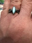 Vintage Sterling Silver Blue Cat Eye Moonstone Ring Size 6
