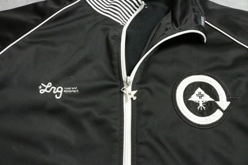 LRG Jacket Mens XL Full Zip Track Striped Collar Roots Equipment Black White - Picture 4 of 11