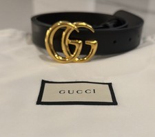 Womens GUCCI GG Marmont Wide Leather Belt SIZE 90 in Black